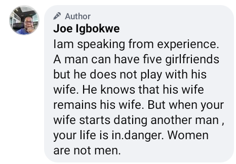 A Man Can Have 5 Girlfriends, But If Your Wife Dates Another Man, Your Life Is In Danger - Joe Igbokwe