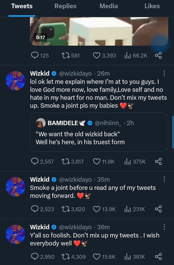 "Don’t Mix Up My Tweets" - Wizkid Denies Shading Davido, Chioma Over Their Wedding 2 "Don’t Mix Up My Tweets" - Wizkid Denies Shading Davido, Chioma Over Their Wedding