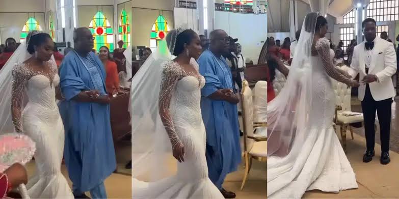 Videos From Sharon Ooja’s White Wedding With Husband, Ugo Nwoke [Watch]
