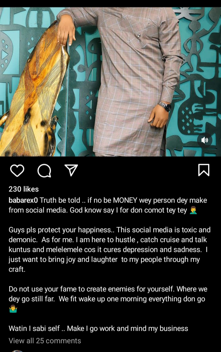 “Don't Use Fame To Create Enemies For Yourself On Social Media” – Nosa Rex Warns 2 “Don't Use Fame To Create Enemies For Yourself On Social Media” – Nosa Rex Warns