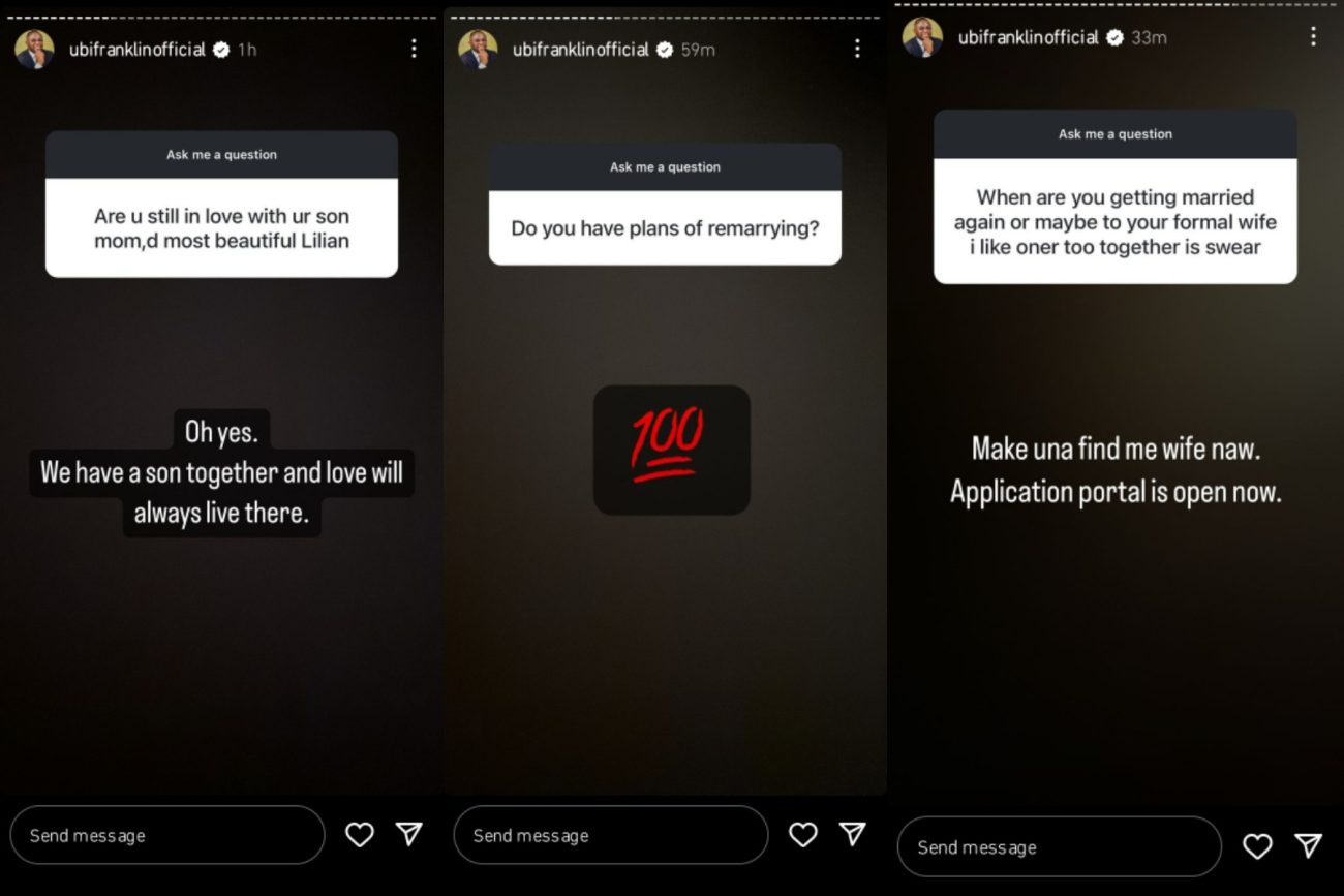 Ubi Franklin Replies Fan Who Asked If He Still Loves His Ex-Wife, Lilian Esoro, Speaks On Remarriage
