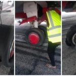 Max Air Aircraft Tires Burst During Takeoff Attempt In Adamawa [Photos]