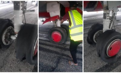 Max Air Aircraft Tires Burst During Takeoff Attempt In Adamawa [Photos]
