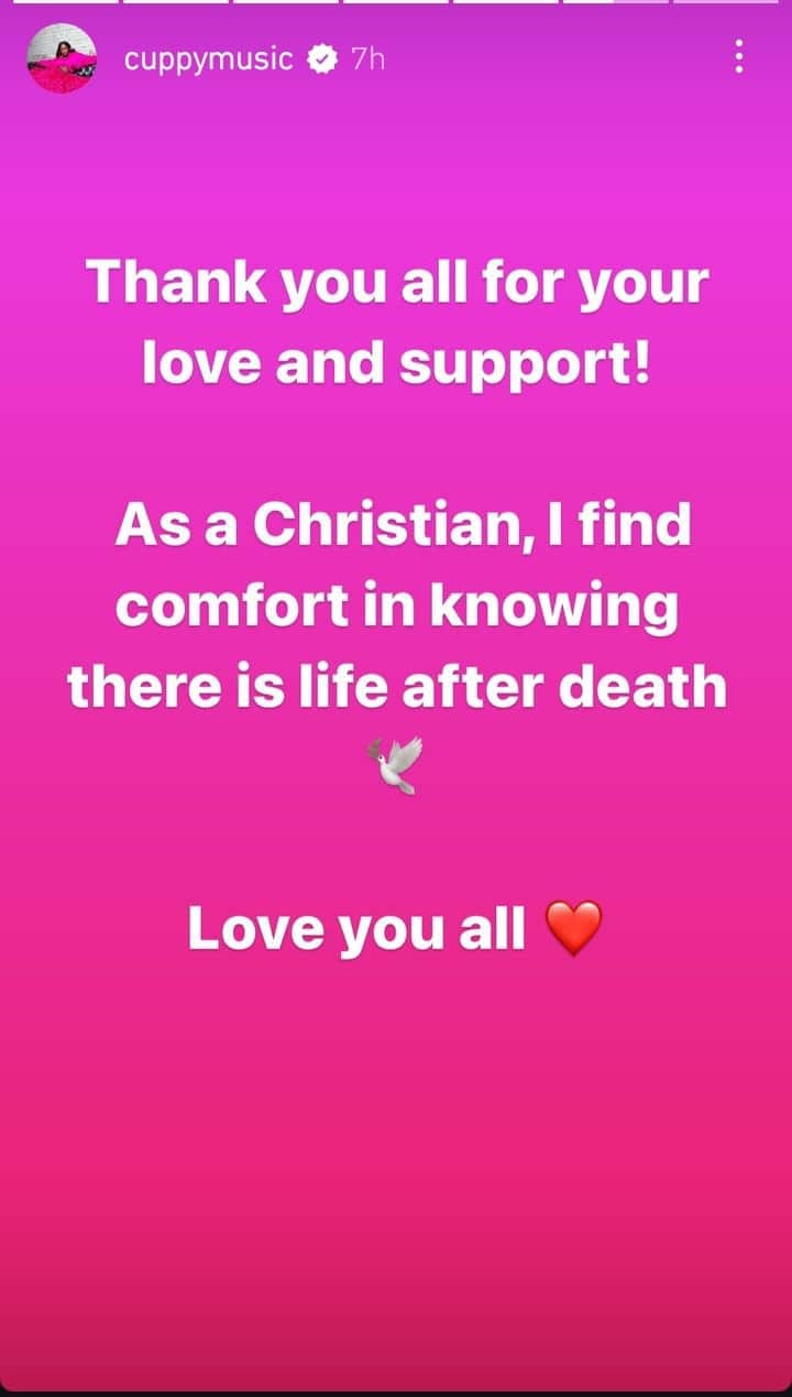 "As A Christian, I Find Comfort In Knowing There Is Life After Death" - DJ Cuppy Mourns Grandmother 6 "As A Christian, I Find Comfort In Knowing There Is Life After Death" - DJ Cuppy Mourns Grandmother