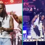 Burna Boy Falls On Stage While Performing In Paris [Video]