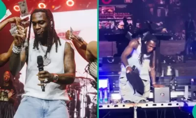 Burna Boy Falls On Stage While Performing In Paris [Video]