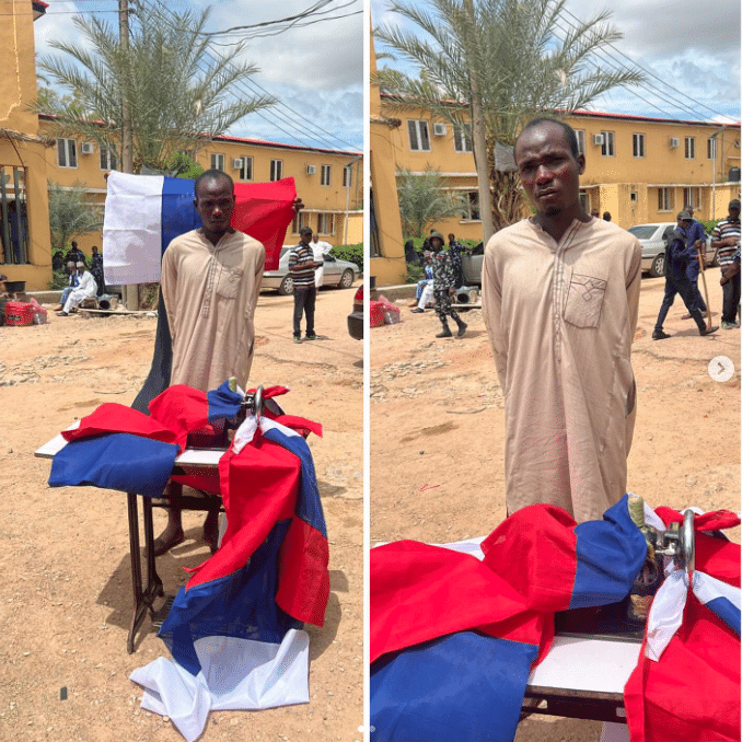 Police Arrests Tailor Sewing Russian Flags For Protesters In Kano [Photos]