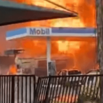 Fire Razes Mobil Fuel Station In Lagos, Destroys Vehicles [Video]