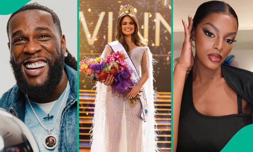 Burna Boy Mocks South Africans As White Model, Mia Le Roux Wins Miss SA 2024