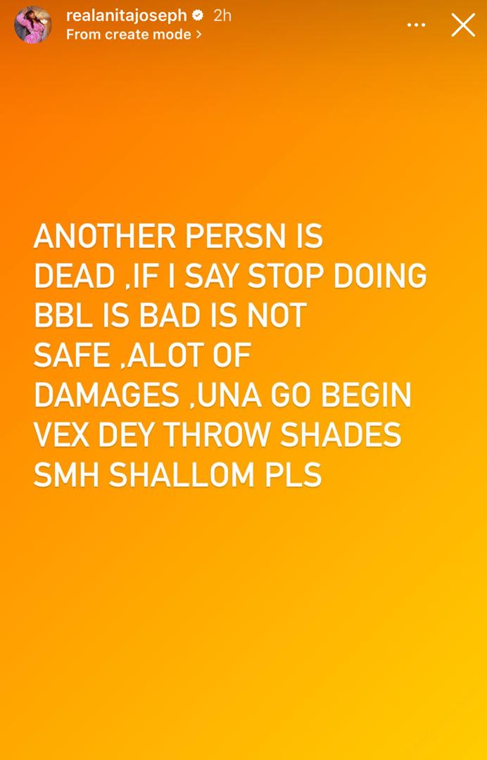 "If I Say Stop Doing BBL, You People Will Start Throwing Shades" - Anita Joseph Tackles Women