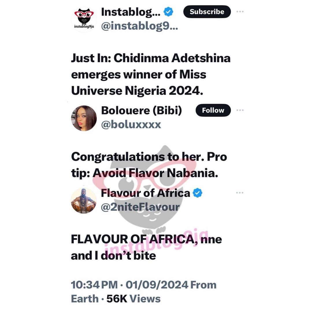 Flavour Reacts As Nigerian Lady Warns Chidinma Adetshina To Avoid Him 2 Flavour Reacts As Nigerian Lady Warns Chidinma Adetshina To Avoid Him