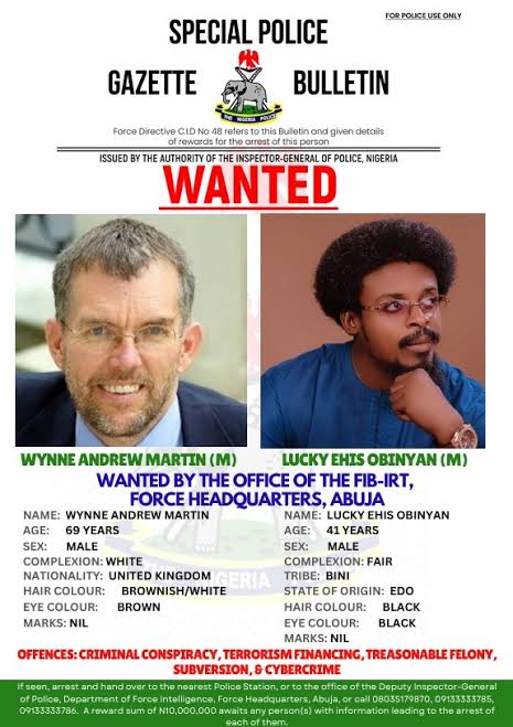 Police Declare Briton, Nigerian Wanted Over Alleged Plot To Overthrow President Tinubu