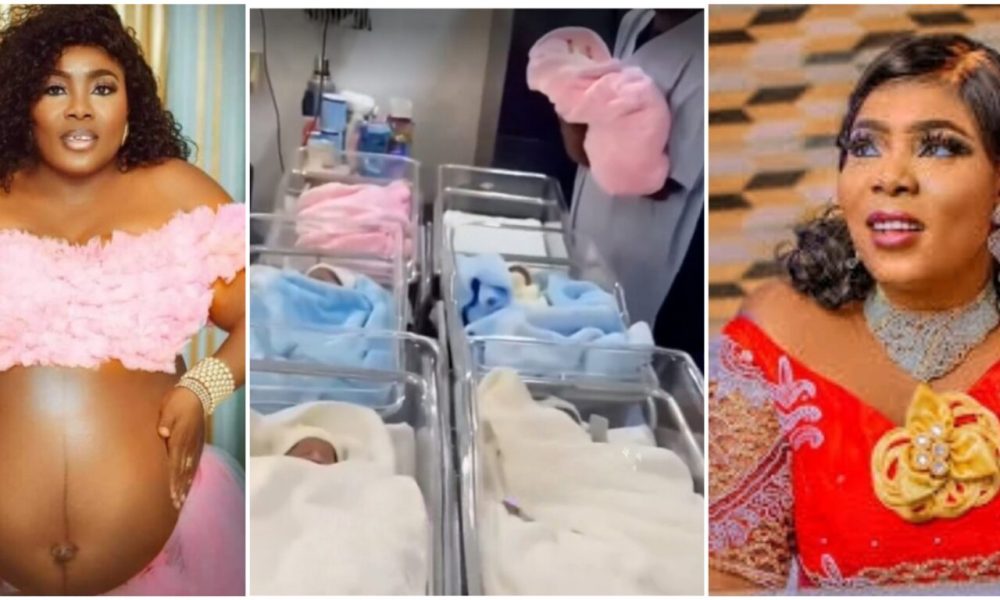 Prophetess Grace Ojiefoh Gives Birth To 6 Newborn Babies After 26 Years Of Childlessness