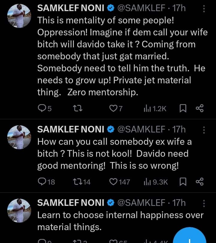 “Wizkid And Burna Boy Will Never Do This” – Samklef Criticizes Davido For Shading Israel DMW’s Ex-Wife, Sheila 2 “Wizkid And Burna Boy Will Never Do This” – Samklef Criticizes Davido For Shading Israel DMW’s Ex-Wife, Sheila