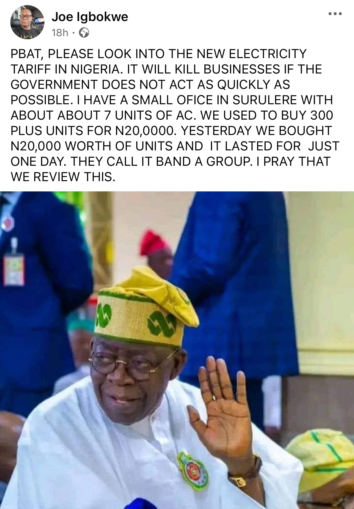 High Electricity Tariffs Will Kill Businesses If Tinubu Fails To Act - APC Chieftain, Joe Igbokwe