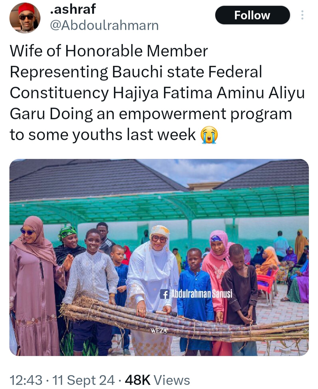 Reactions As House of Reps Member's Wife "Empower" Bauchi Youths With Sugar Cane 2 Reactions As House of Reps Member's Wife "Empower" Youths With Sugar Cane