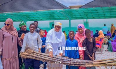 Reactions As House of Reps Member's Wife "Empower" Youths With Sugar Cane