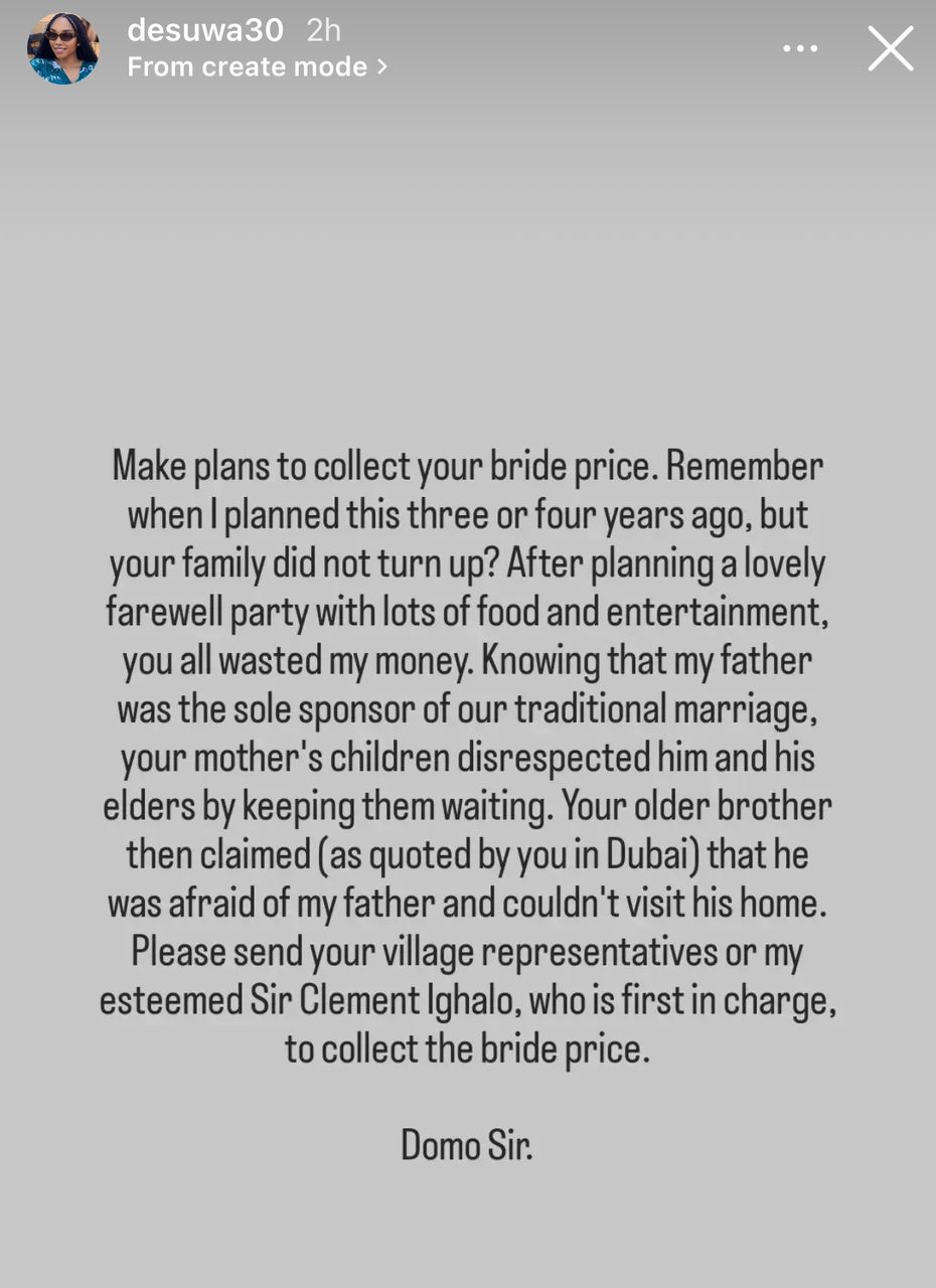 "Come And Collect Your Bride Price" - Jude Ighalo’s Ex-Wife, Sonia Tells Him 2 "Come And Collect Your Bride Price" - Jude Ighalo’s Ex-Wife, Sonia Tells Him