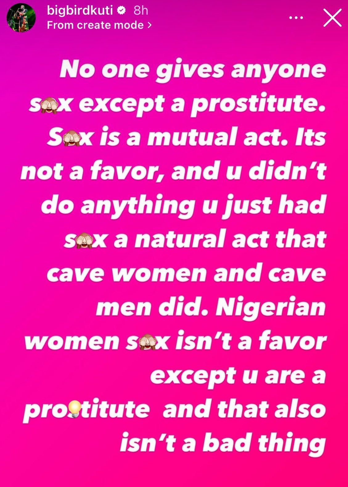 "Sεx Isn’t A Favour Except You're A Prοstitute" - Seun Kuti Tells Nigerian Women