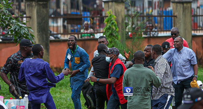 Edo Election: EFCC Arrests Suspected Vote-Buyers At Polling Unit [Photos]