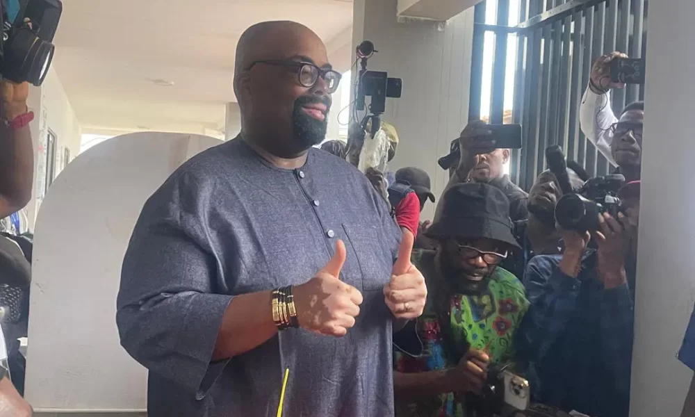 Edo Election: LP Candidate, Olumide Akpata Cast His Vote With Smiles [Photos]