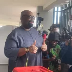 Edo Election: LP Candidate, Olumide Akpata Cast His Vote With Smiles [Photos]