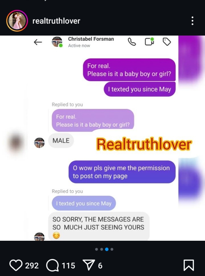 Reactions As Christabel Forsman Announces She Has A Child With Yul Edochie