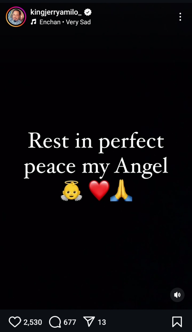 Actor Jerry Amilo Reportedly Loses Daughter