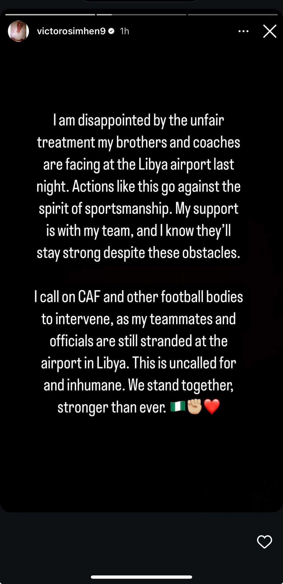 Victor Osimhen Slams Libyan Authorities For Holding Nigeria's Super Eagles Hostage