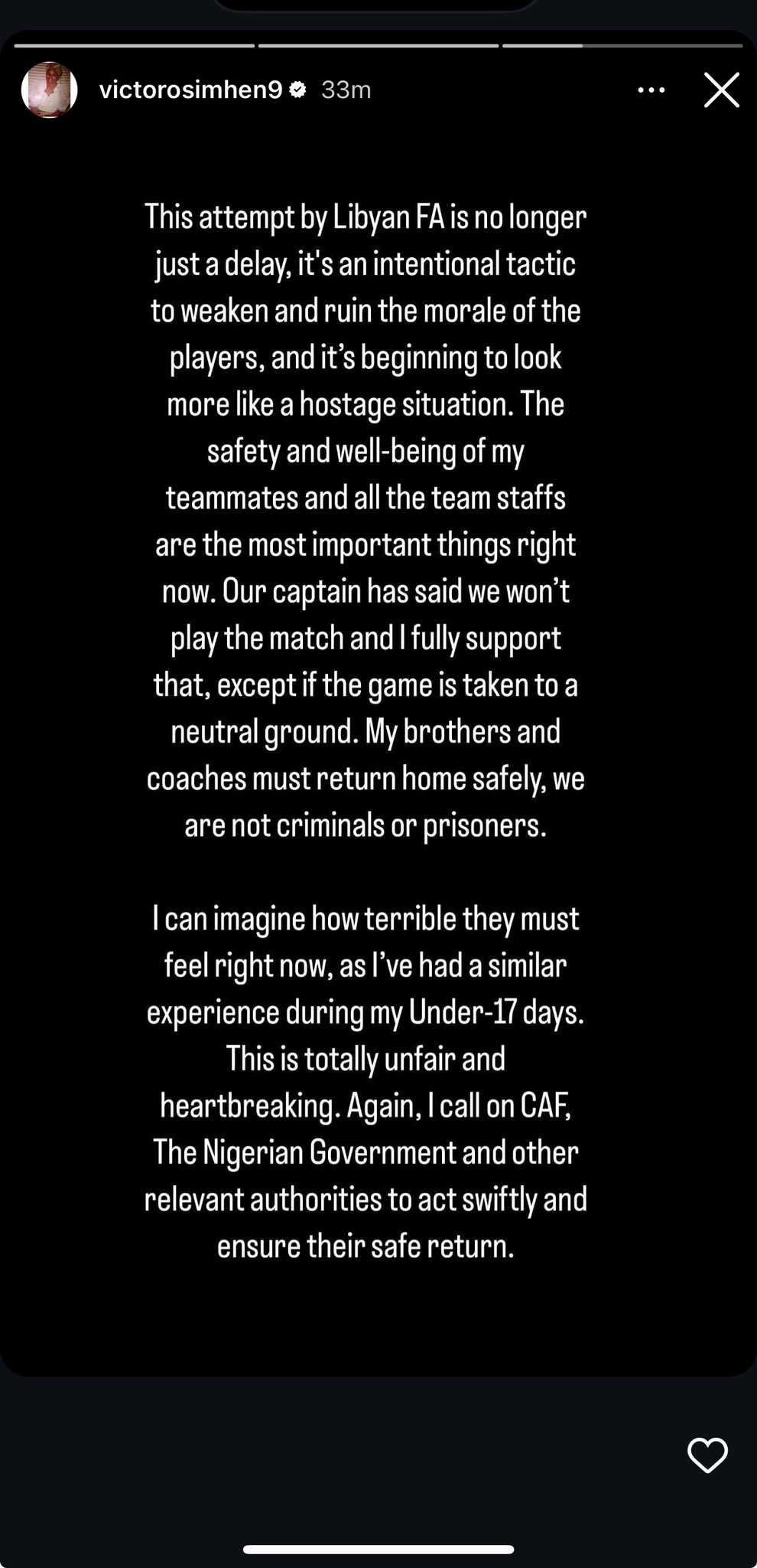 Victor Osimhen Slams Libyan Authorities For Holding Nigeria's Super Eagles Hostage