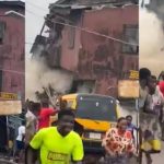 Watch Moment Two-Storey Building Collapsed In Orile Iganmu, Lagos [Video]
