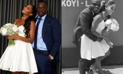 Wofai Fada Marries Taiwo Cole In Civil Wedding Despite His Family Disapproval [Photos]