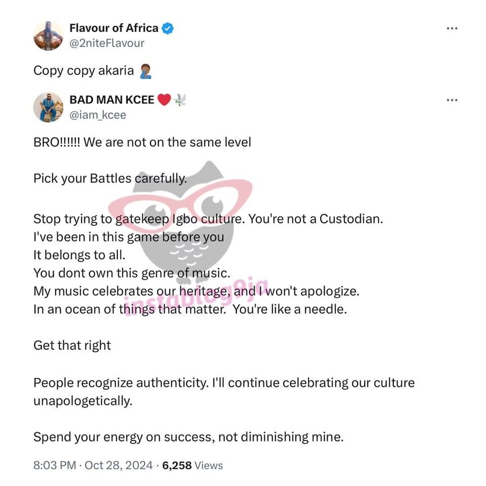 "We're Not On Same Level" - KCee Tackles Flavour For Calling Him A 'Copycat'