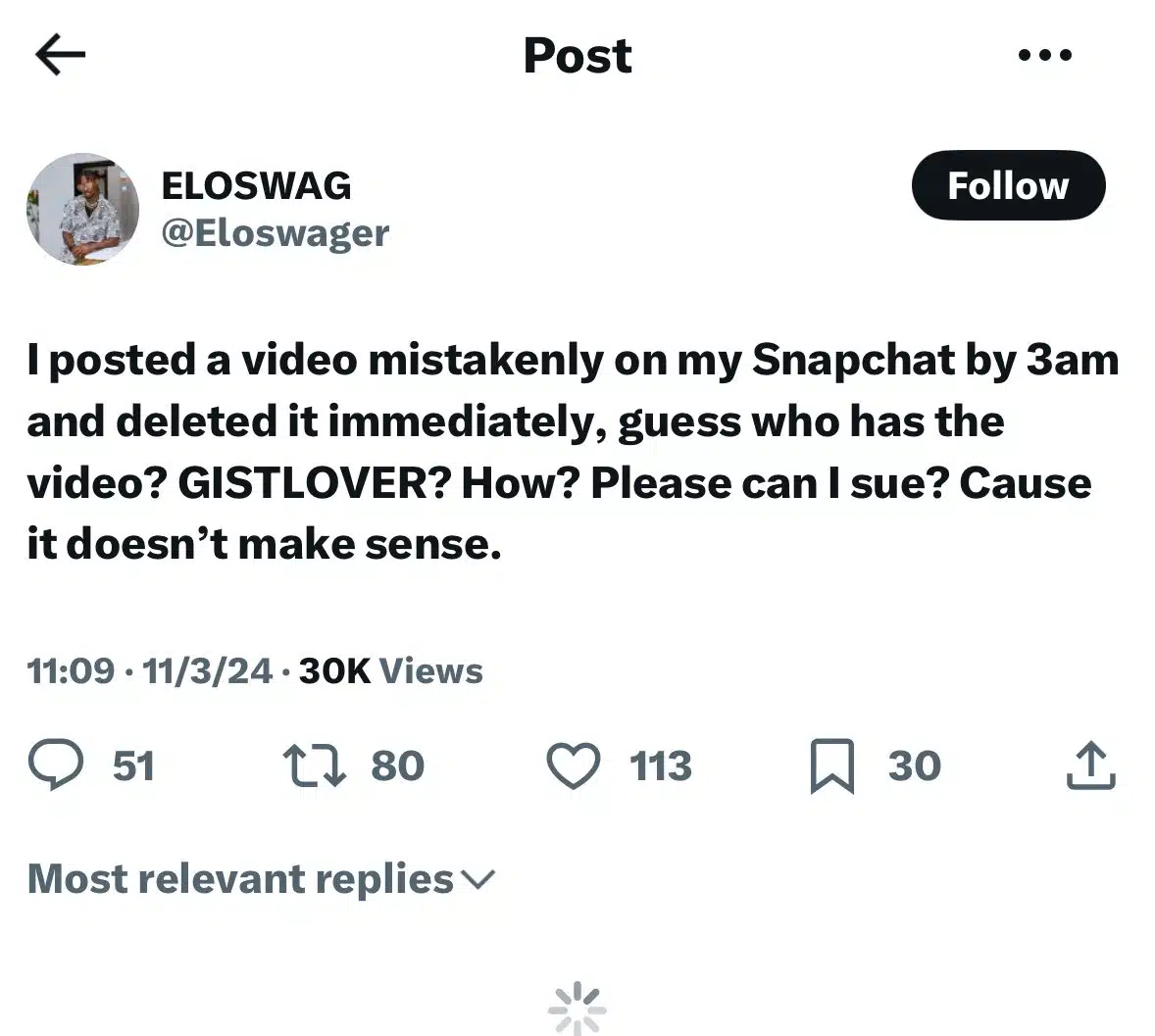 BBNaija's Eloswag Reacts After Mistakenly Sharing His Sεx Tape With Lady Online [Video]