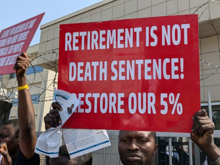 Chevron Pensioners Stage Protest In Lagos Over Unresolved Grievances [Photos]