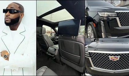 Davido Reacts As Car Dealer Give Him New Escalade SUV Worth Over N228m As birthday Gift