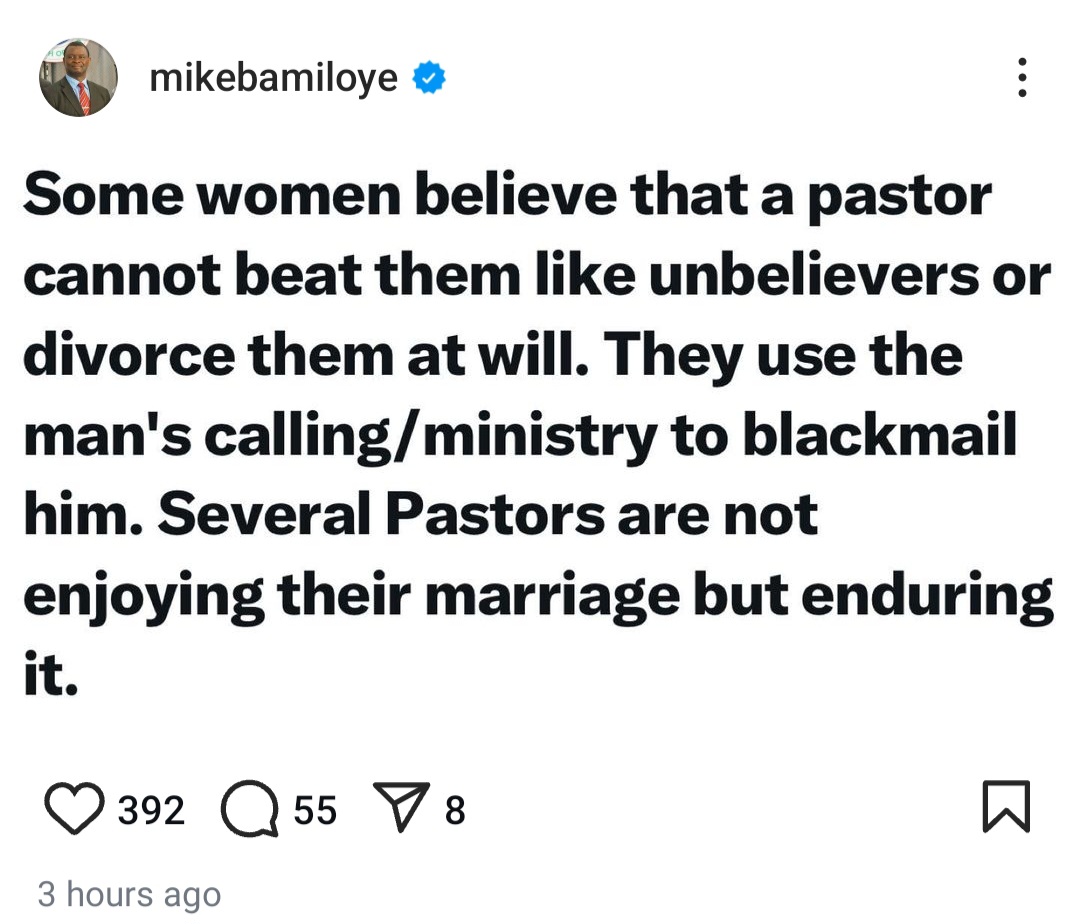 "Many Pastors Are Not Enjoying Their Marriage But Enduring It" - Mike Bamiloye Reveals