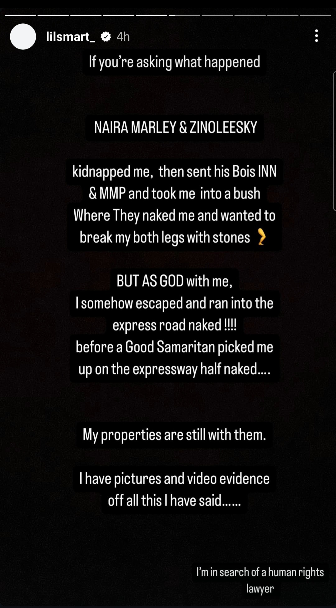 "Naira Marley & Zinoleesky Kidnapped And Almost Killed Me" - Lil Smart Cries Out