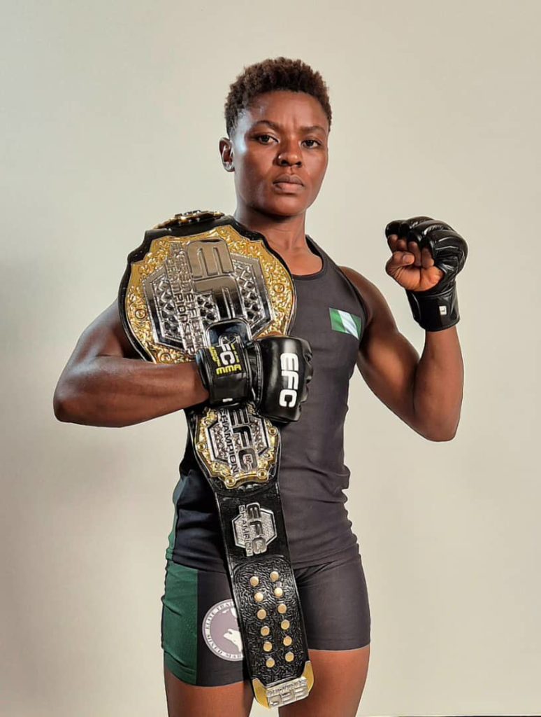 Nigerian Police Woman, Juliet Chukwu Wins Bantamweight Championship In South Africa