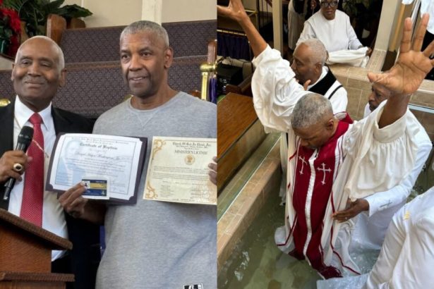 Denzel Washington Gets Baptised, Receives License To Become A Minister [Photos/Video]