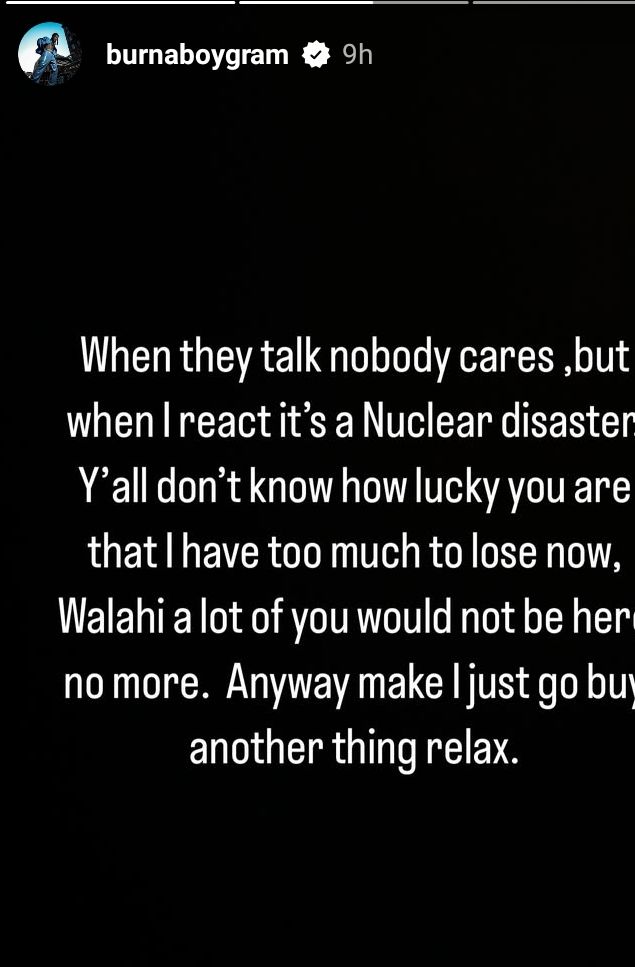 Burna Boy Addresses Those Criticizing Him For Getting Speed Darlington Arrested