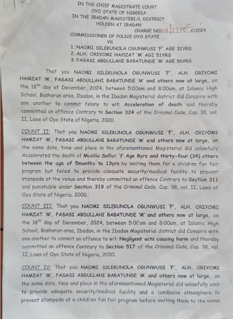 Ooni's Ex-Wife, Olori Naomi Charged With Murder Over Ibadan Stampede That Claimed 35 Lives