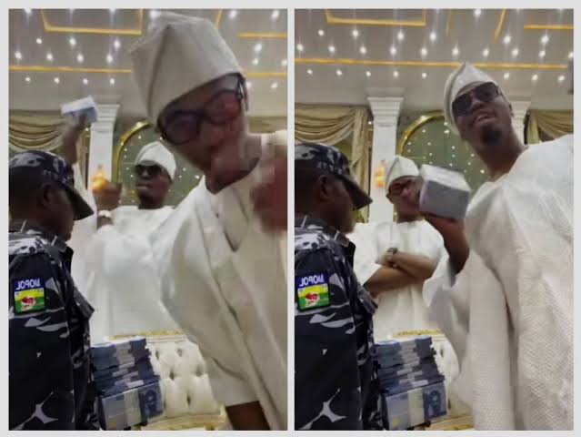 Police Arrest Officer Filmed Holding Naira Notes For Billionaire Rasaq Okoya's Son [Video]