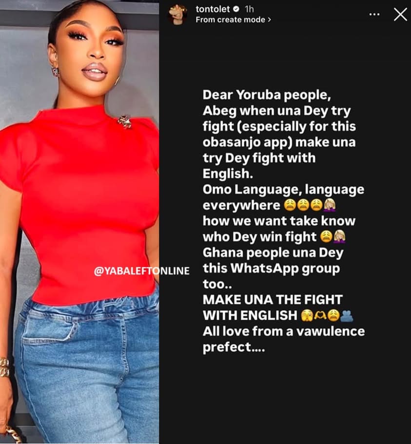 "Please Use English While Fighting" - Tonto Dikeh Tells Yoruba People And Ghanaians