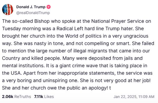 Trump Slams Washington Bishop Who Asked Him To Show Mercy On Immigrants, LGBTQ