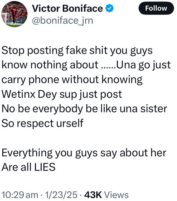 Victor Boniface Denies Ending 4-Year Relationship With Norwegian Girlfriend, Rikke Hermine