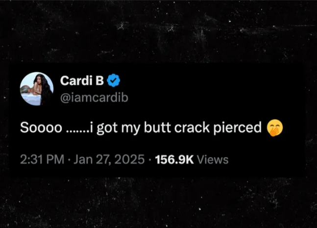 Cardi B Reveals She Pierced Her B*tt Crack, Shares Photo After Fans Accused Her Of Lying