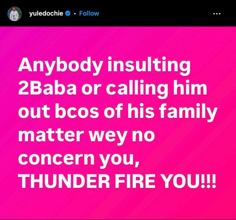 ''Thunder Fire You'' - Yul Edochie Slams Those Insulting 2Face Over Divorce With Annie Idibia