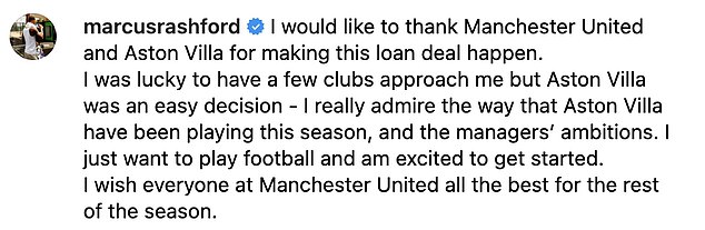 Marcus Rashford Completes Loan Move To Aston Villa After Leaving Manchester United