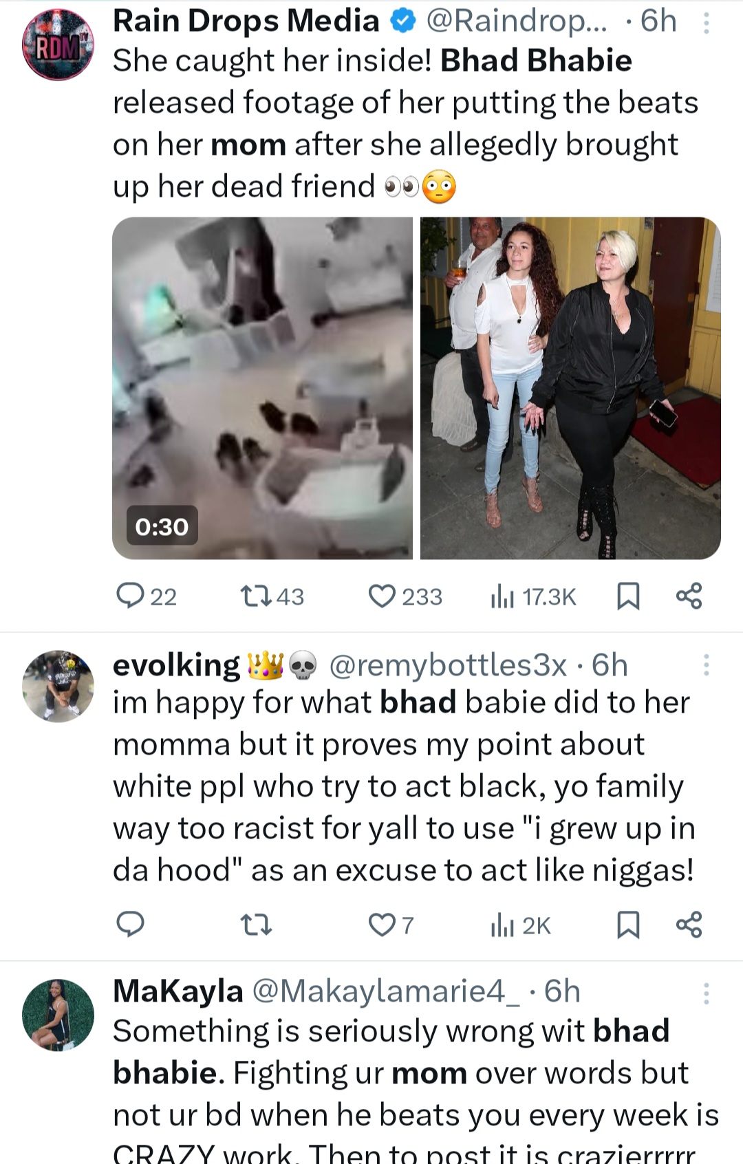 "I Smacked The Sh*t Out Of Her" - Bhad Bhabie Shares Video Of Her Fighting With Her Mother